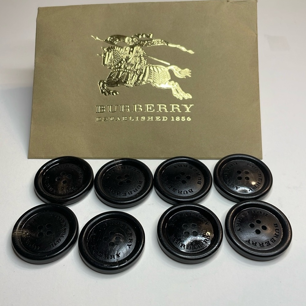 Burberry 8 Count Black Replacement Buttons Gem